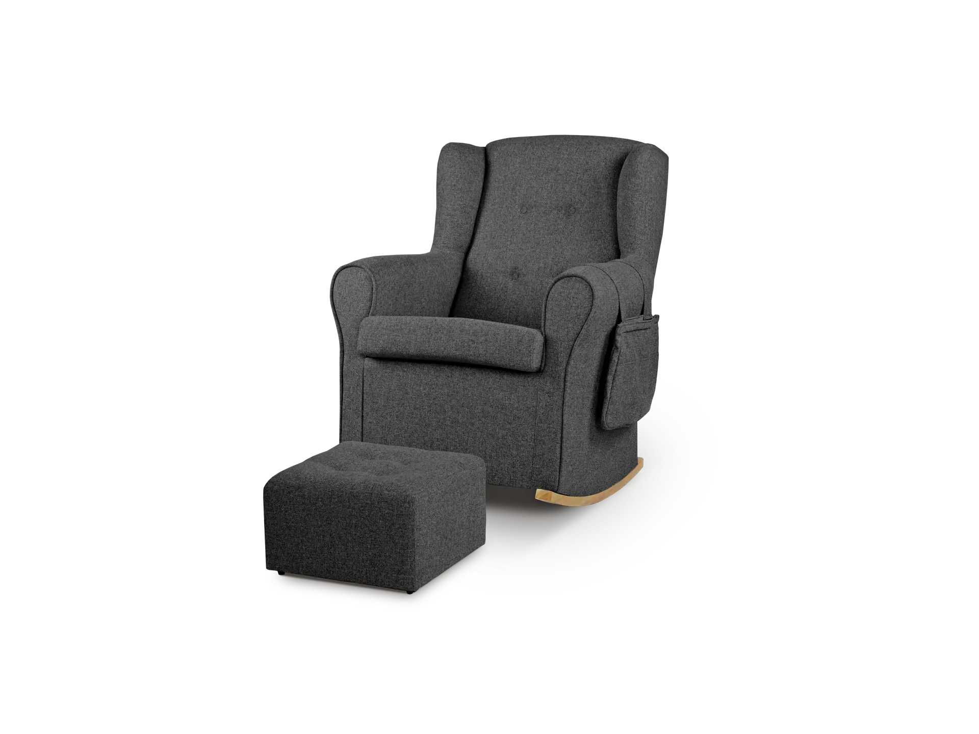 sillon carla individual mecedora con apoya cabeza apoya pie y bolsillo lateral abugar linea clasica