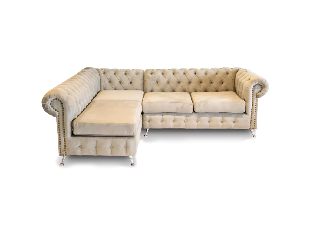 sofa esquinero chesterfield de 3 cuerpos abugar de linea clasica