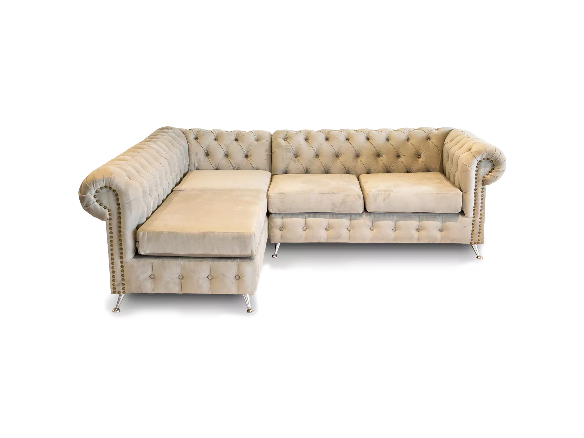 sofa esquinero chesterfield de 3 cuerpos abugar de linea clasica