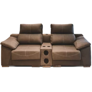 sofa galaxy 2 modulos 2 cuerpos abugar con asientos extensibles y apoya cabezas de 5 posiciones con parlantes bluetooth