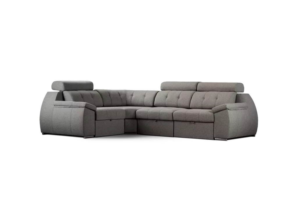 sofa olympo 4 modulos esquinero abugar con asientos extensibles y apoya cabezas de 7 posiciones con luces led personalizables y parlantes bluetooth