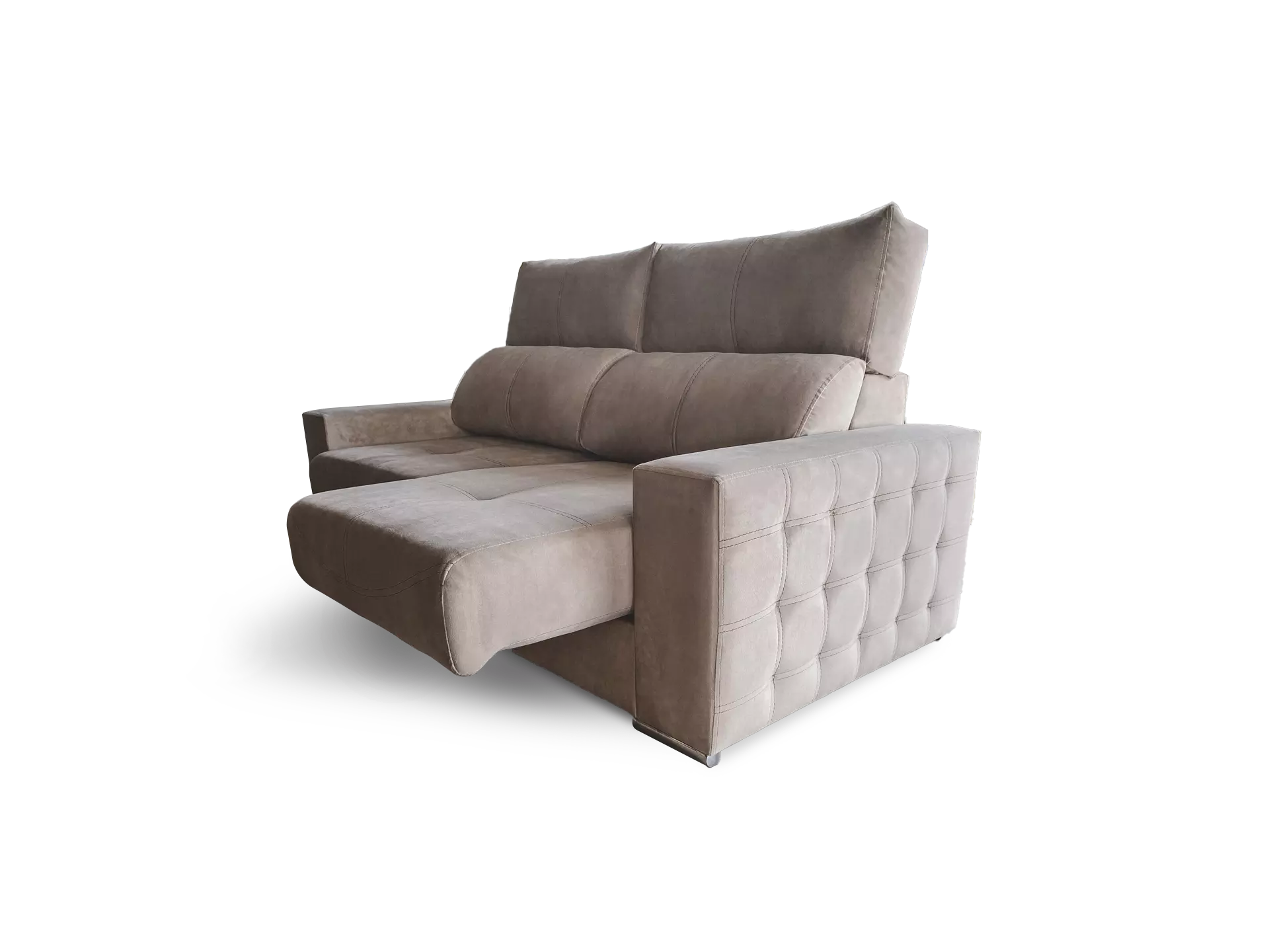 sofa naos 2 cuerpos 2 modulos abugar con asientos extensibles y apoya cabeza con 5 posiciones con un diseño compacto y moderno